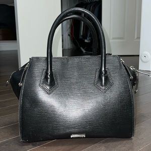 Rebecca Minkoff Perry Epi Staffiano Black Satchel Leather Tote